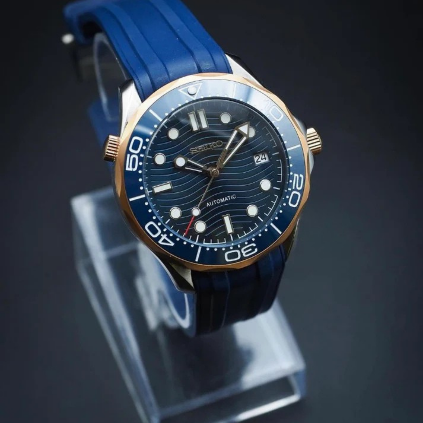 SEIKOMASTER - ROSE GOLD & BLUE