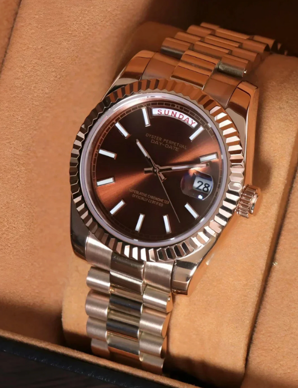SEIKOJUST - DAYDATE ROSE GOLD CHOCOLATE