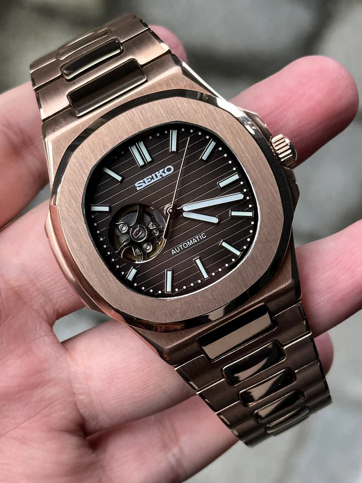 NAUTIKO - ROSE GOLD CHOCOLATE OPEN HEART