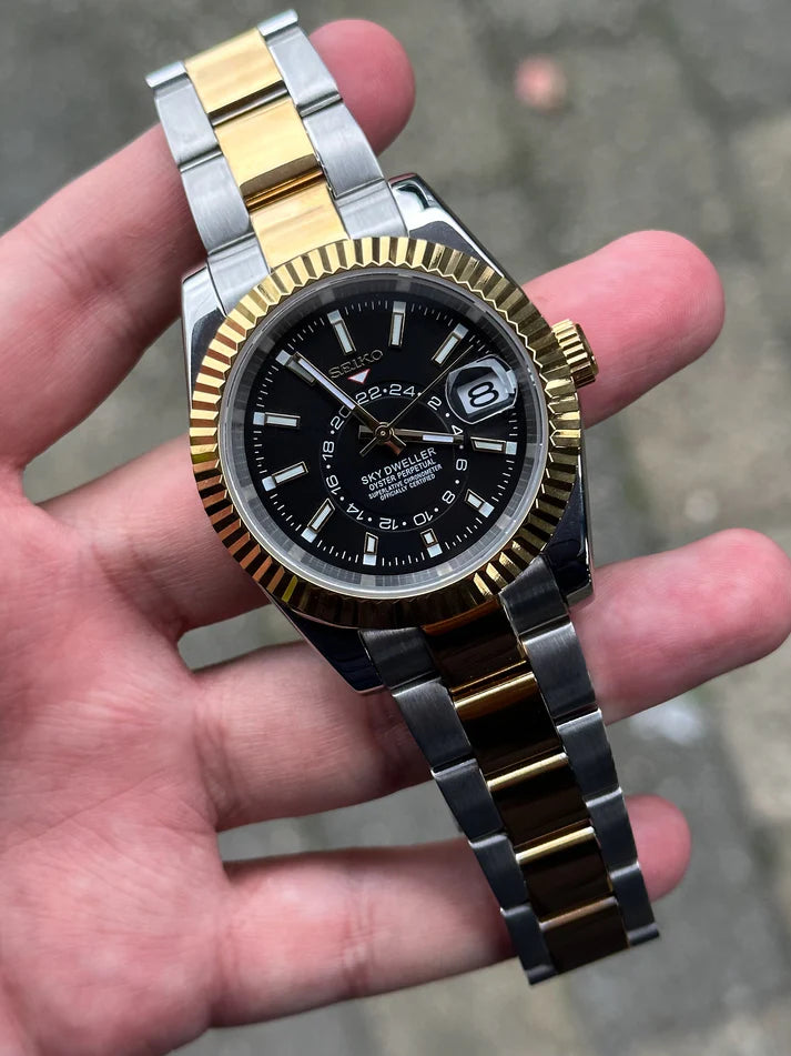 SEIKOJUST - SKY DWELLER TWO TONE BLACK DIAL