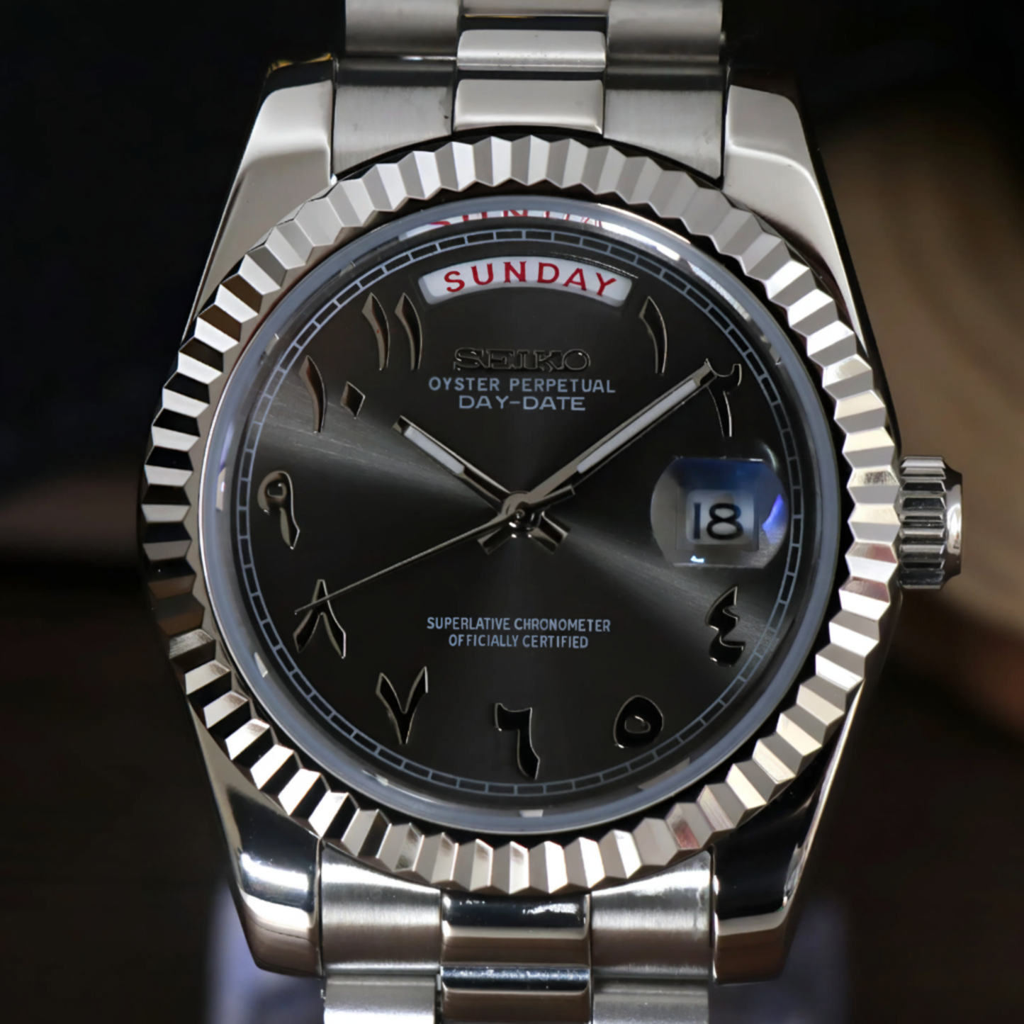 SEIKOJUST - DAYDATE ARABIC GREY