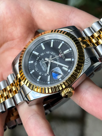 SEIKOJUST - SKY DWELLER TWO TONE BLACK DIAL