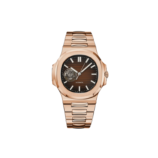 NAUTIKO - ROSE GOLD CHOCOLATE OPEN HEART