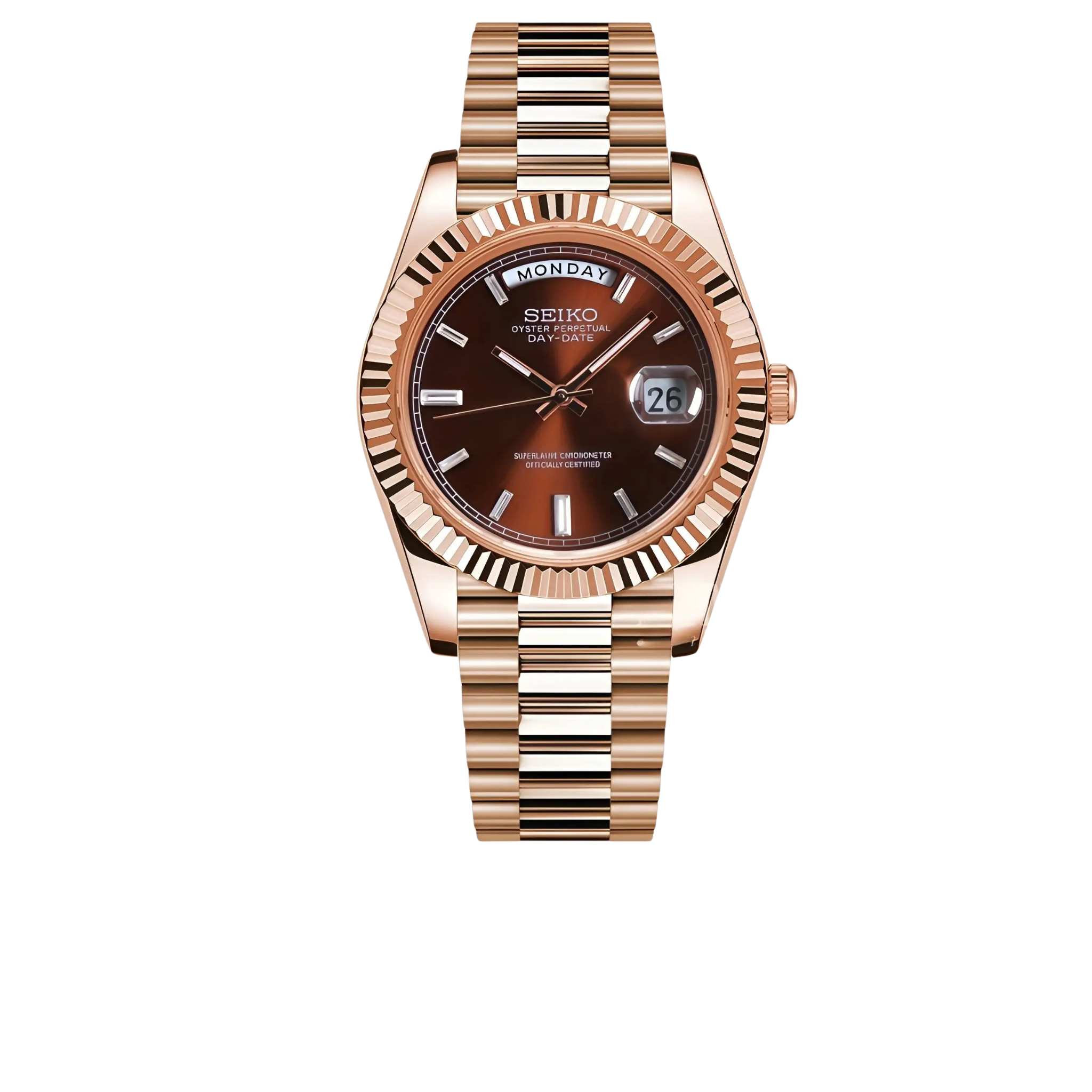 SEIKOJUST - DAYDATE ROSE GOLD CHOCOLATE