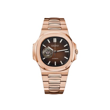 NAUTIKO - ROSE GOLD CHOCOLATE OPEN HEART