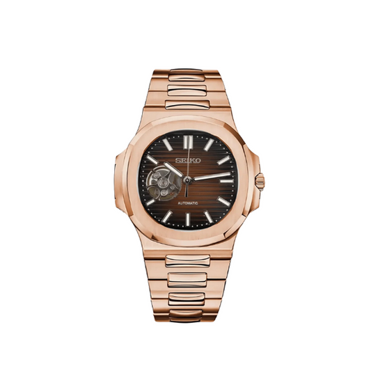 NAUTIKO - ROSE GOLD CHOCOLATE OPEN HEART