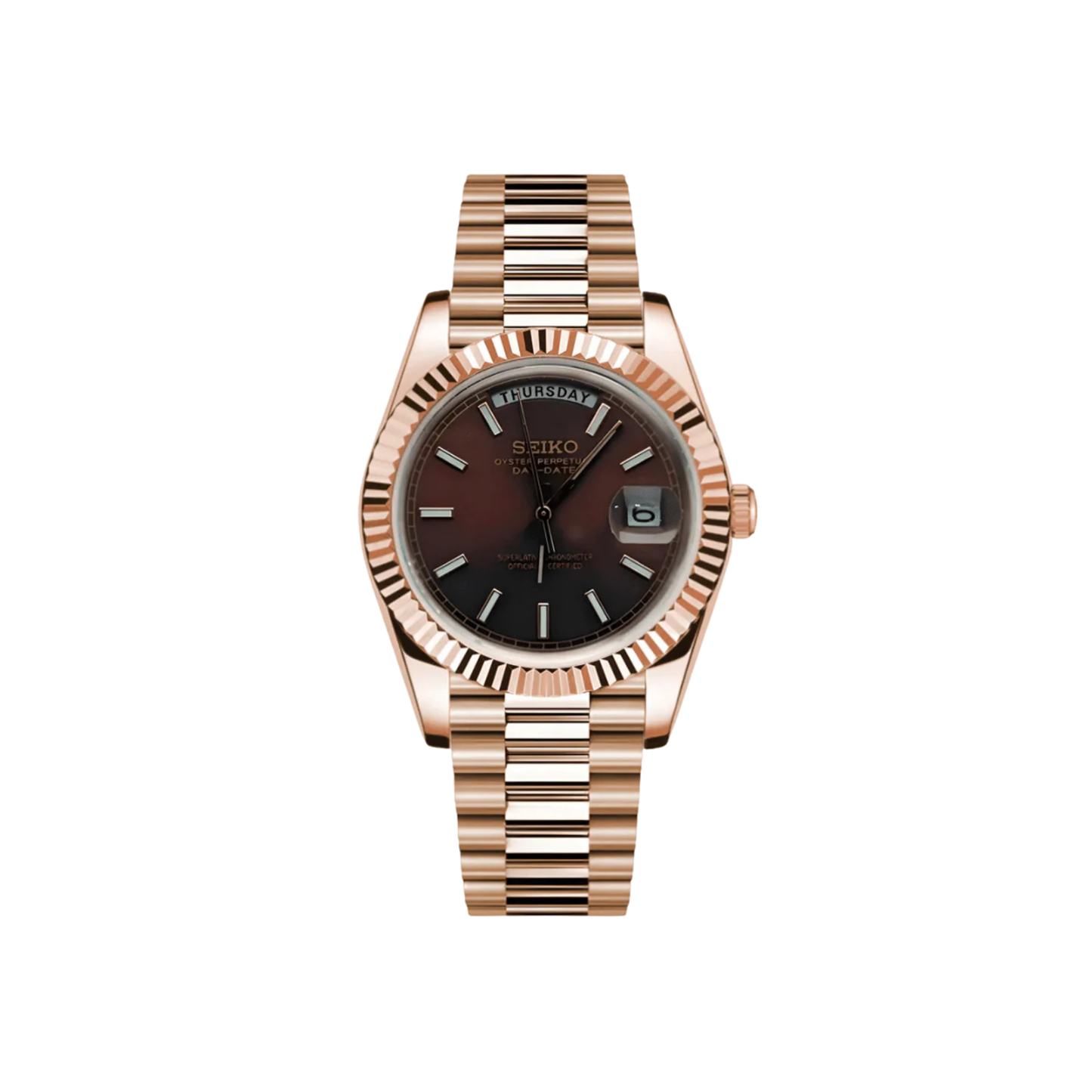 SEIKOJUST - DAYDATE ROSE GOLD CHOCOLATE