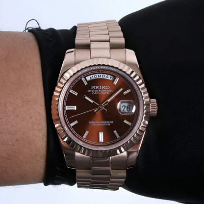 SEIKOJUST - DAYDATE ROSE GOLD CHOCOLATE
